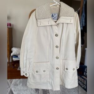 VTG Misty Harbor Sherpa lined women’s dress coat - 14 regular / cream colored
